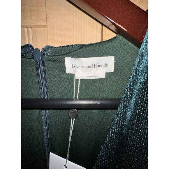 Lovers + Friends X Revolve NEW Hart Velvet V-Neck Jumpsuit Emerald Green Size S - Picture 5 of 10